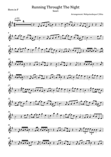 Running Through The Night (arr. Melquisedeque C.Silva)