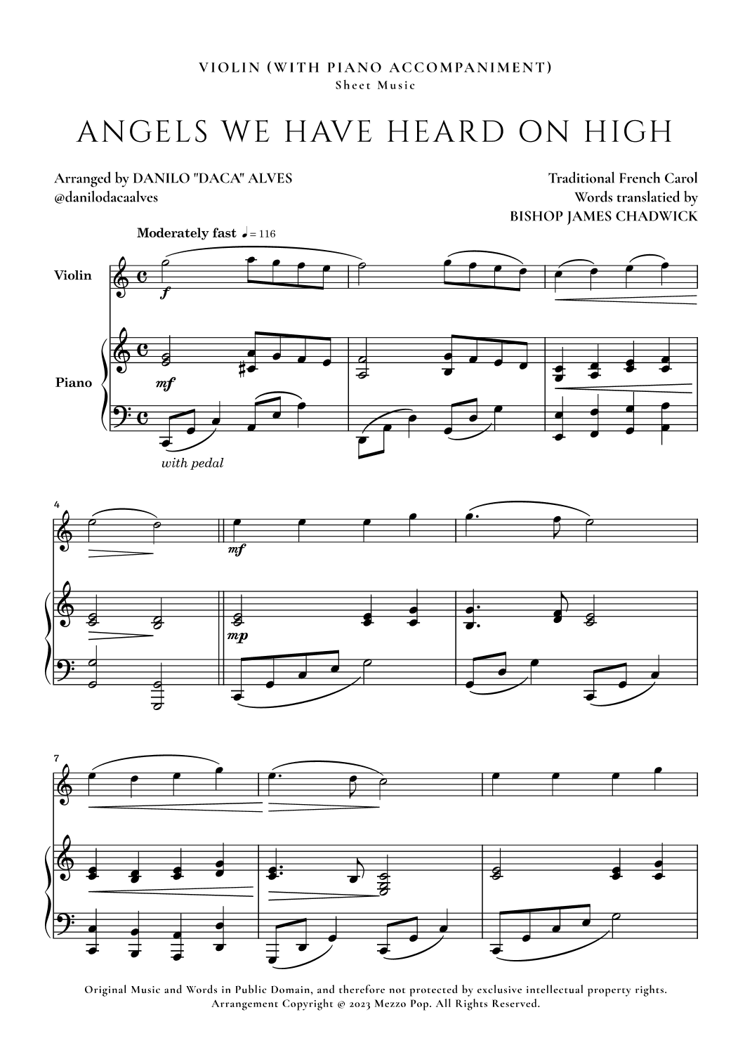 Angels We Have Heard On High (arr. Danilo "Daca" Alves)