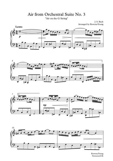 Air from Bach's Suite No.3 ("Air on the G-String") (arr. Rowena Young)