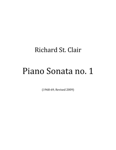 Piano Sonata no. 1 (1969)