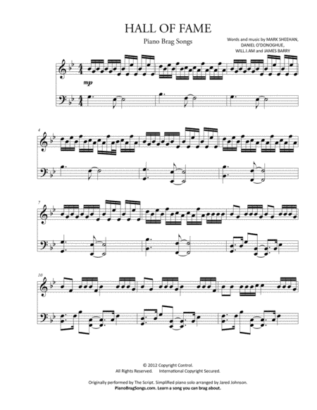 Hall Of Fame (arr. Jared Johnson)