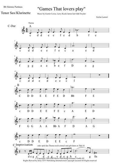 Games That Lovers Play (eine Ganze Nacht) (arr. Stefan Lamml)