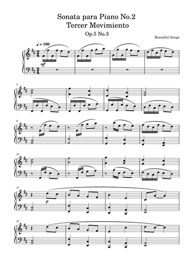 Sonata para Piano No.2 (Tercer Movimiento)-Beautiful things Op.5 No.3