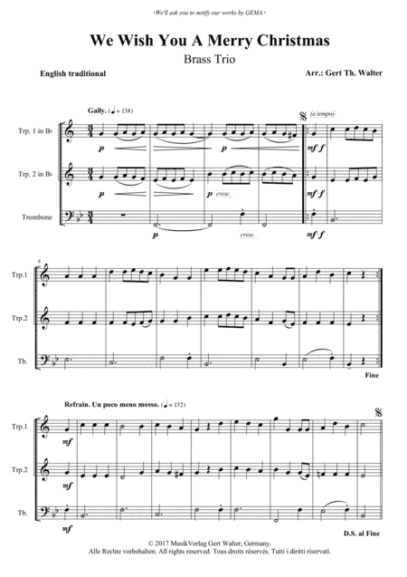 We Wish You A Merry Christmas (arr. Gert Th. Walter)