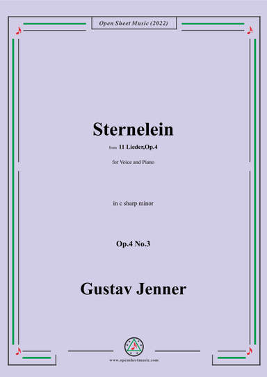 Jenner-Sternelein,in c sharp minor,Op.4 No.3 (arr. OSM Press)