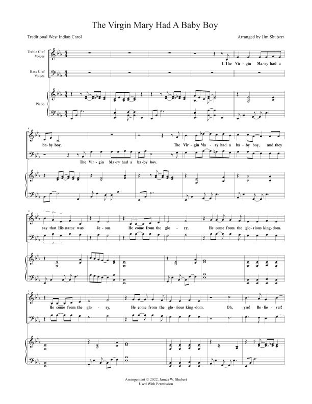 The Virgin Mary Had A Baby Boy (arr. Jim Shubert)