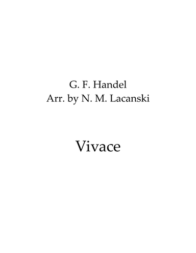 Vivace (arr. Nick Michael Lacanski)