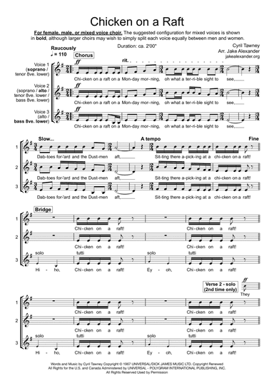 Chicken On A Raft (arr. Jake Alexander)