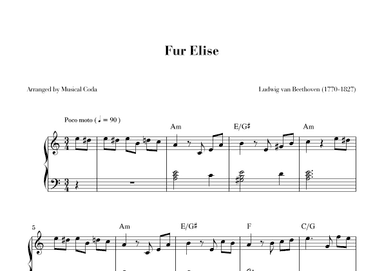 Fur Elise - Piano (arr. Musical Coda)