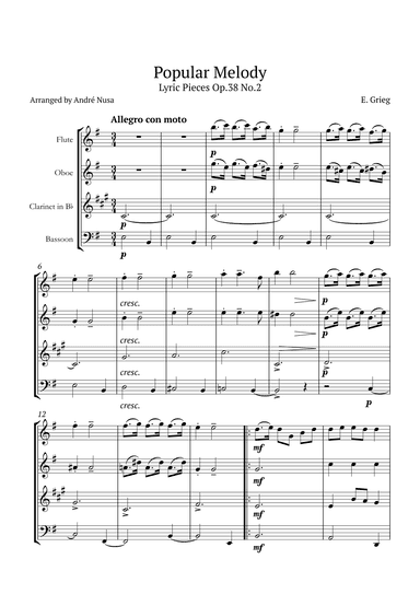 Lyric Pieces Op.38 No.2 (arr. André Nusa)
