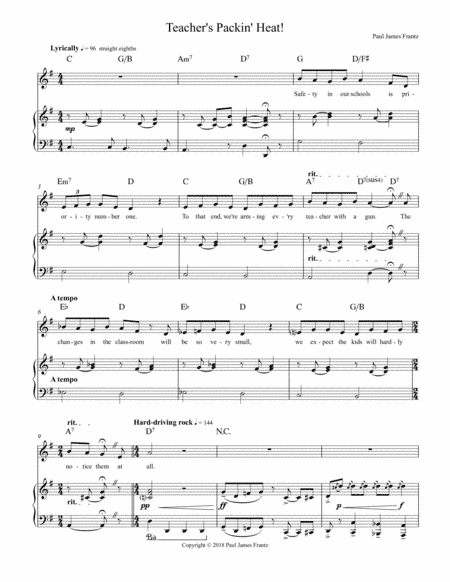 Teacher's Packin' Heat  (Key: G major)