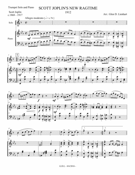 Scott Joplin's New Ragtime (arr. Glen D. Lienhart)