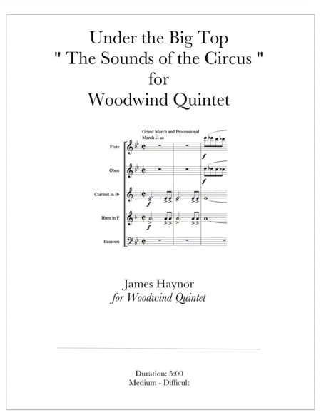 Under the Big Top for Woodwind Quintet (arr. James Haynor)