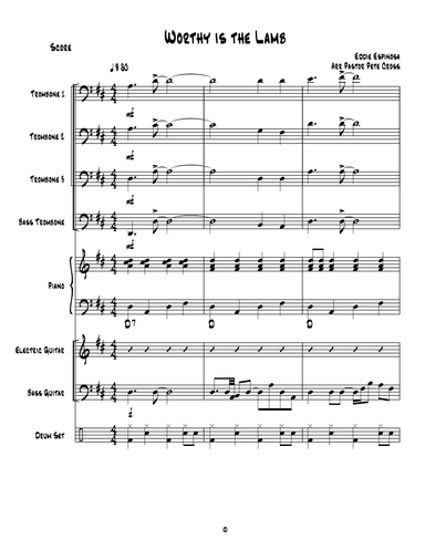 Worthy is The Lamb - Score Only (arr. Pete Cross)