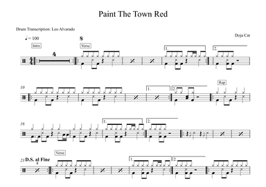 Paint The Town Red (arr. Drum Transcription: Leo Alvarado)