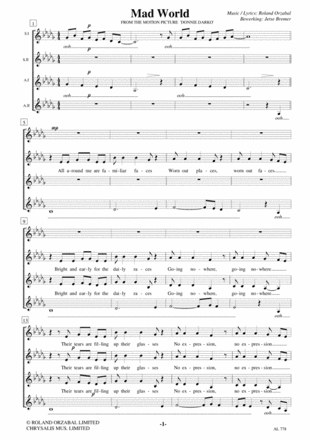 Mad World (arr. Jetse Bremer)