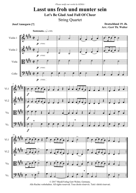 Let's Be Glad And Full Of Cheer (arr. Gert Th. Walter)