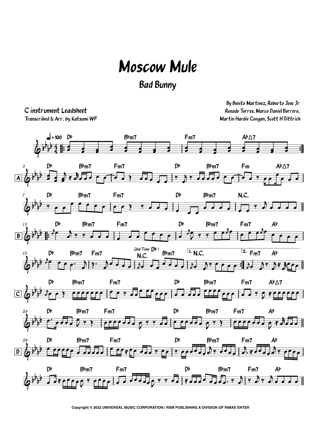 Moscow Mule (arr. Katsumi WF)