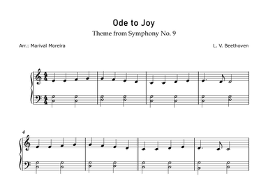 Ode to Joy - Beethoven (Easy piano) (arr. Marival Moreira)
