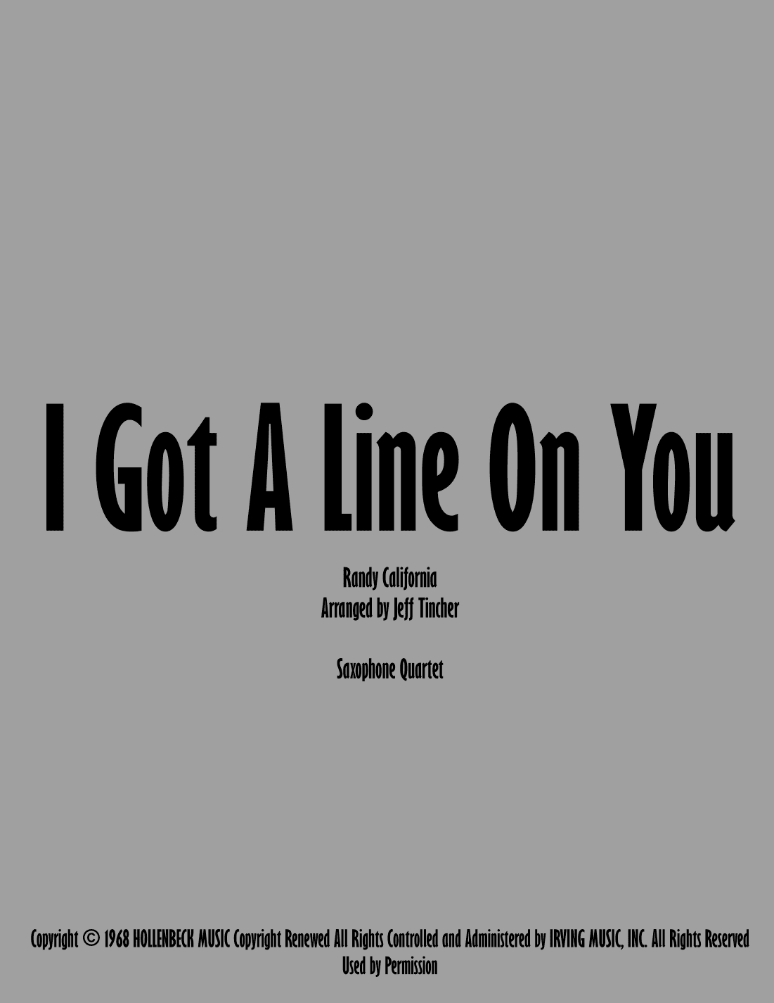 I Got A Line On You (arr. Jeff Tincher)