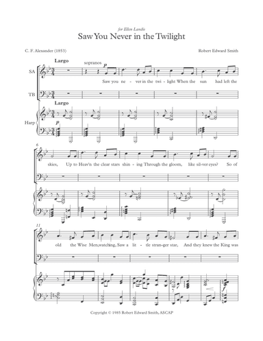 Saw You Never in the Twilight (arr. Robert Edward Smith)