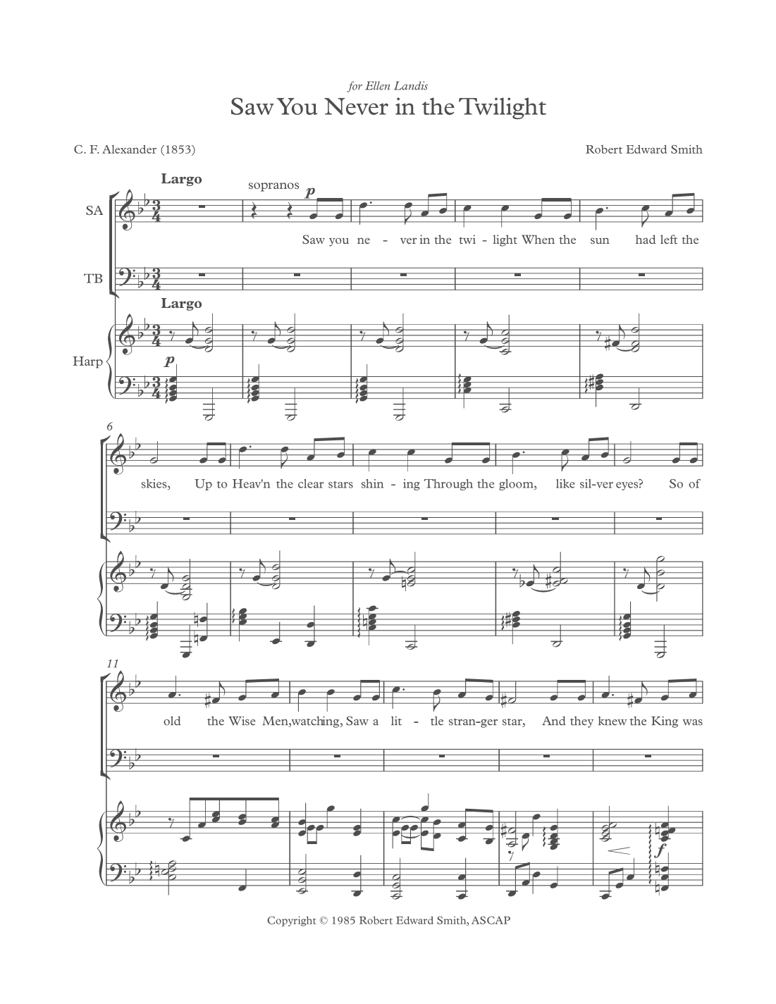 Saw You Never in the Twilight (arr. Robert Edward Smith)
