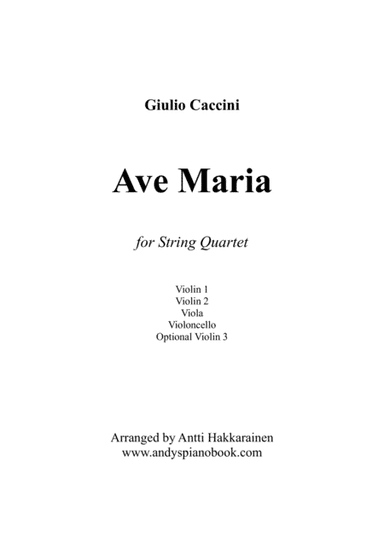 Ave Maria by G. Caccini - String Quartet (arr. Antti Hakkarainen)
