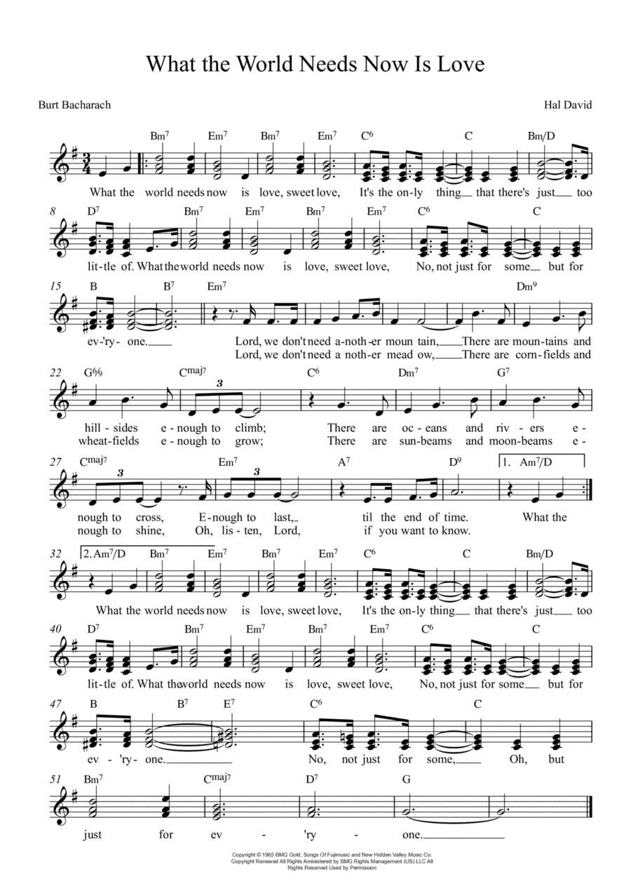 What The World Needs Now Is Love (arr. Vicky Jacobs)