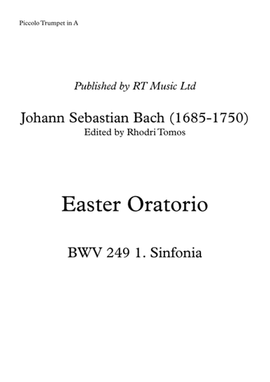 Bach BWV 249 Easter Oratorio - trumpet 1 parts (arr. Rhodri Tomos)