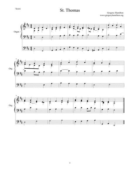 St. Thomas - Alternate Harmonization for Organ