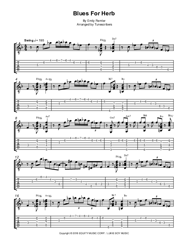 Blues For Herb (arr. Tunescribers)