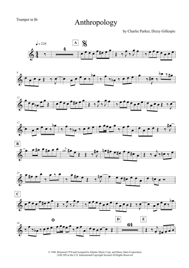 Anthropology (arr. The Sheet Music Library)