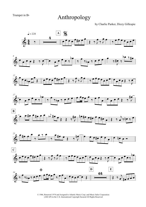 Anthropology (arr. The Sheet Music Library)