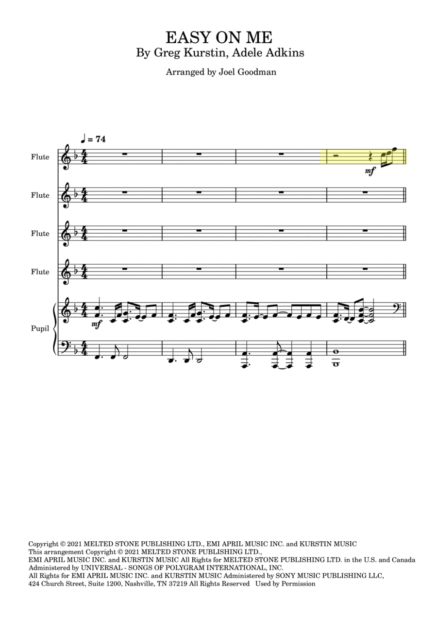Easy On Me (arr. Joel Goodman)