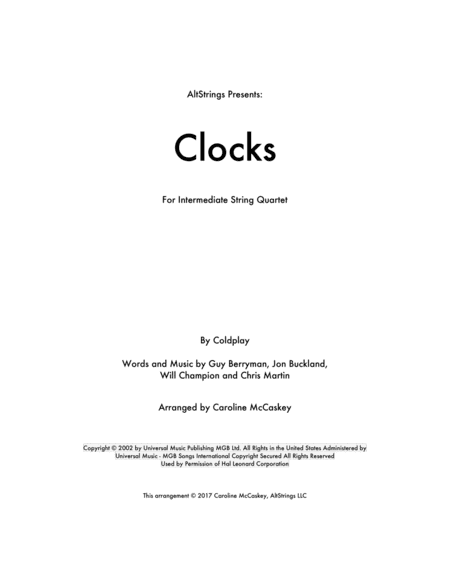 Clocks (arr. Caroline McCaskey)