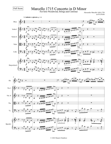 Marcello Oboe Concerto in D Minor (arr. R G Roth)