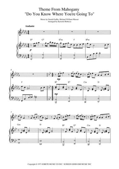 Do You Know Where You're Going To? (arr. Kaiserin Rebecca)