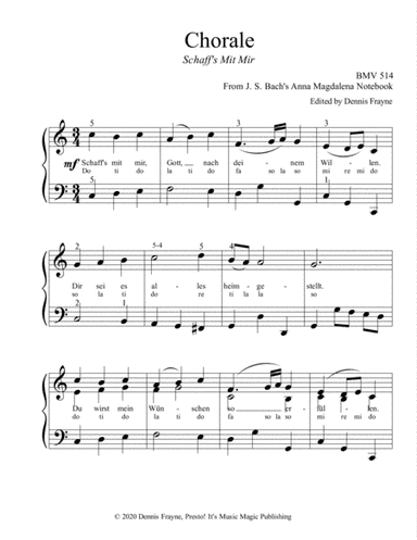 Chorale (Schaff's Mit Mir) (arr. Dennis Frayne)