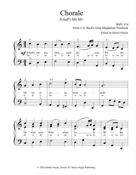 Chorale (Schaff's Mit Mir) (arr. Dennis Frayne)