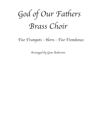 God of Our Fathers Brass Quintet (arr. Gene Roberson)