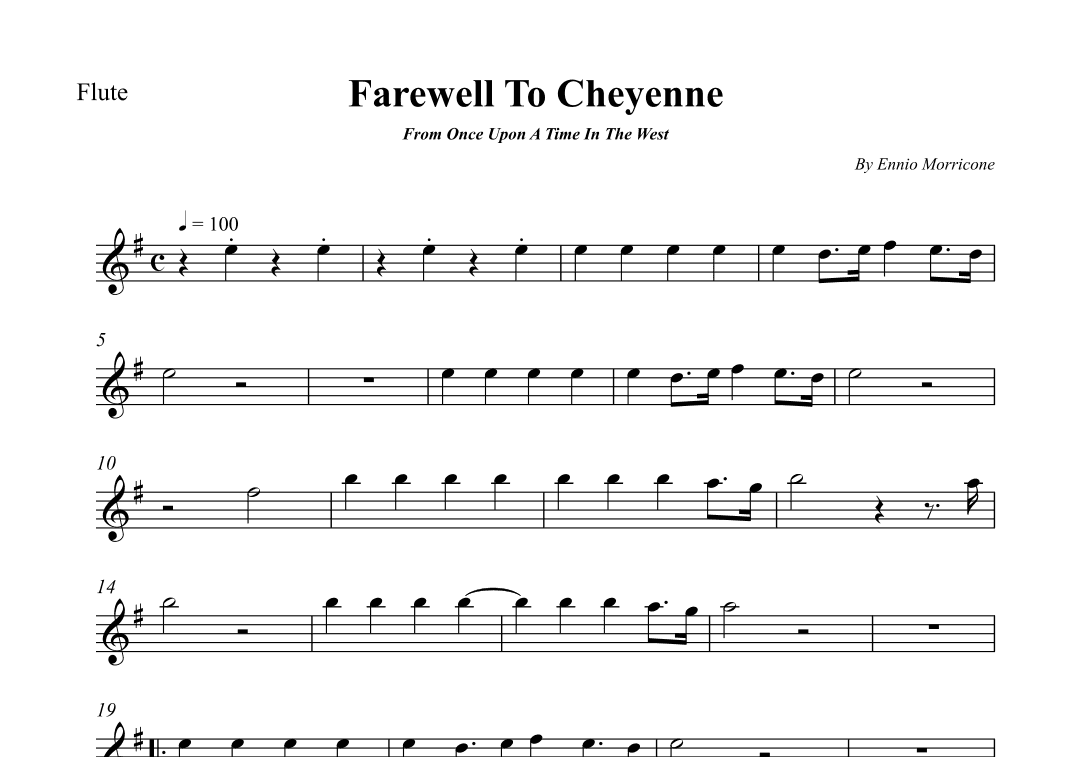 Farewell To Cheyenne (arr. Wesley S. SIlva)