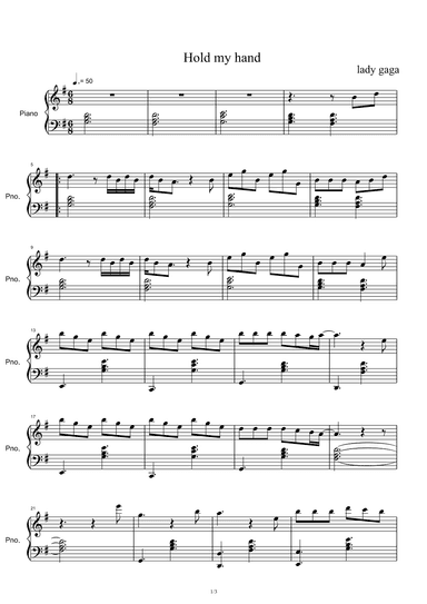 Hold My Hand (arr. Lady Gaga)