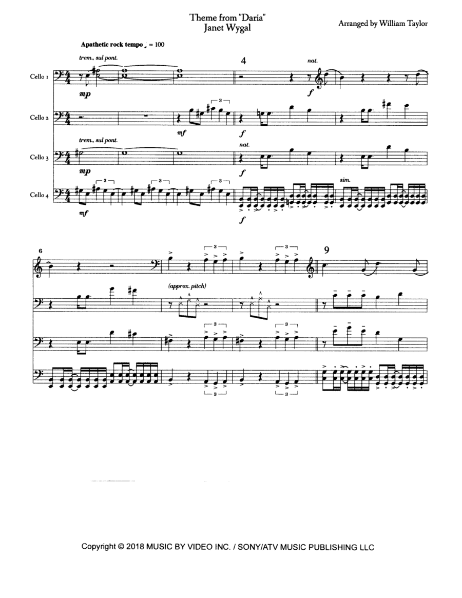 Daria - Theme (arr. William Taylor)