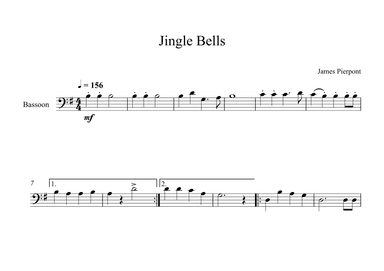 Jingle Bells, James Pierpont (Bassoon) (arr. Digital Book Music)