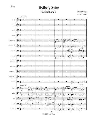 Holberg Suite: Sarabande (arr. Joshua Choe)