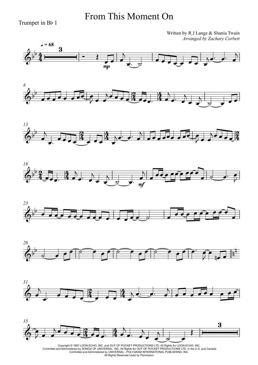 From This Moment On (arr. Zachary Corbett)