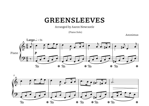 Greensleeves (arr. Aaron Newcastle)