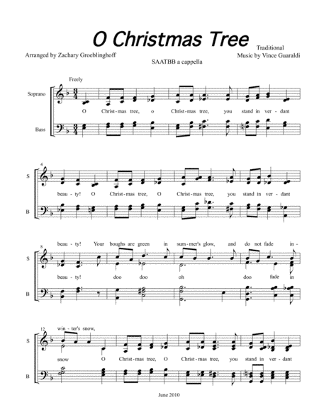 O Christmas Tree (arr. Vince Guaraldi, Arranged for Choir by Zachary Groeblinghoff)