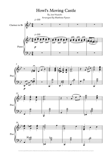 Howl's Moving Castle (arr. Matthew pyeon)