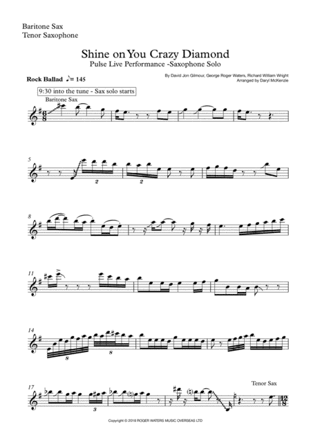Shine On You Crazy Diamond (parts 1-5) (arr. Daryl McKenzie)